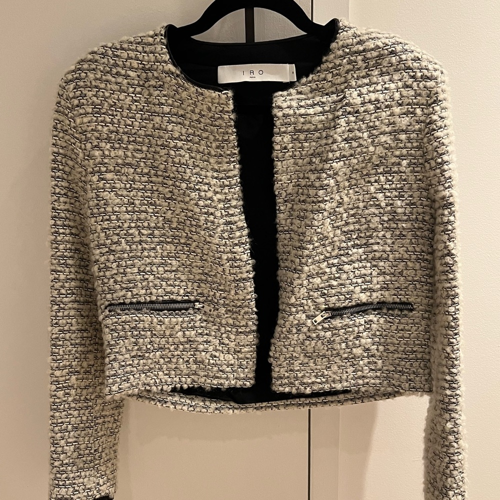 Women's Tweed Jacket - White and Black